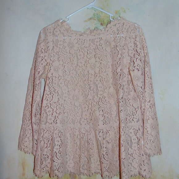 Joie Floral Lace Blouse Top Womens Small Boho Textured Back Button Long Sleeve - Picture 9 of 13